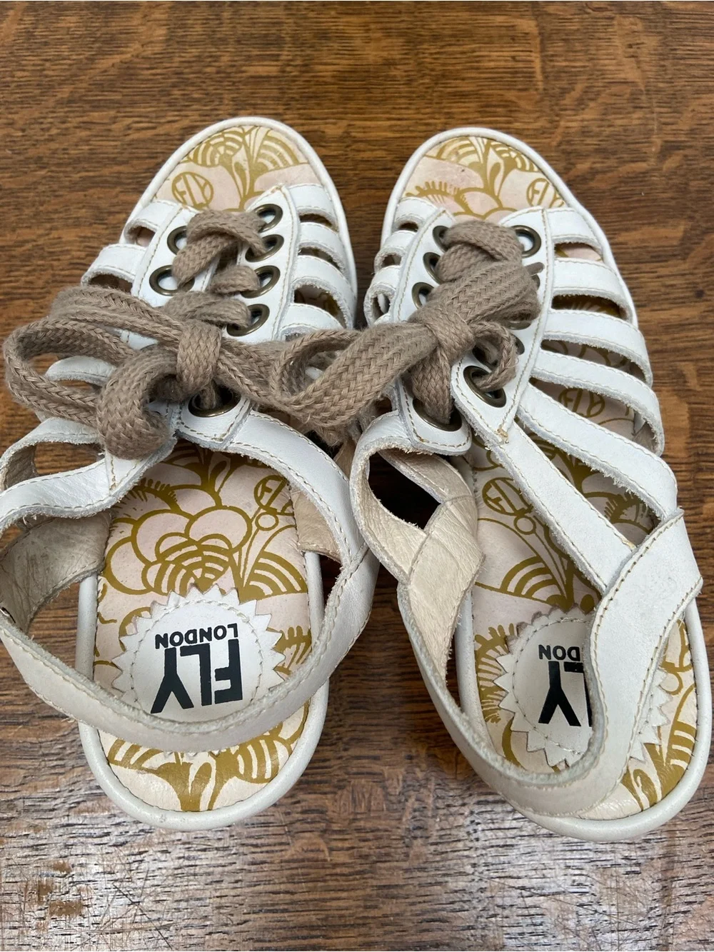 FLY LONDON LEATHER WEDGE MODERN LACE UP WOMENS 37 6 6.5 EDGY SNEAKER HEELS